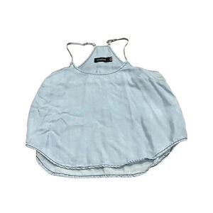MinkPink Women's Blue Denim Halter Camisole Tank Top Size M